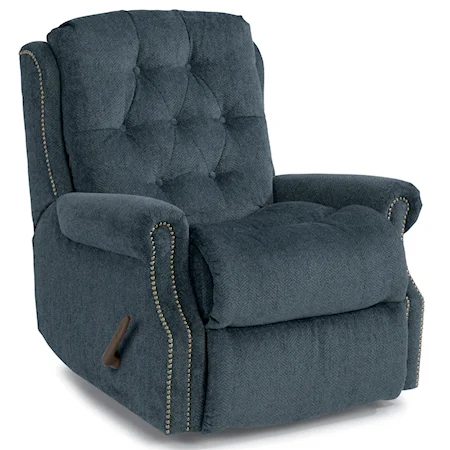 Davidson Rocker Recliner with Button Tufting and Nailhead Trim